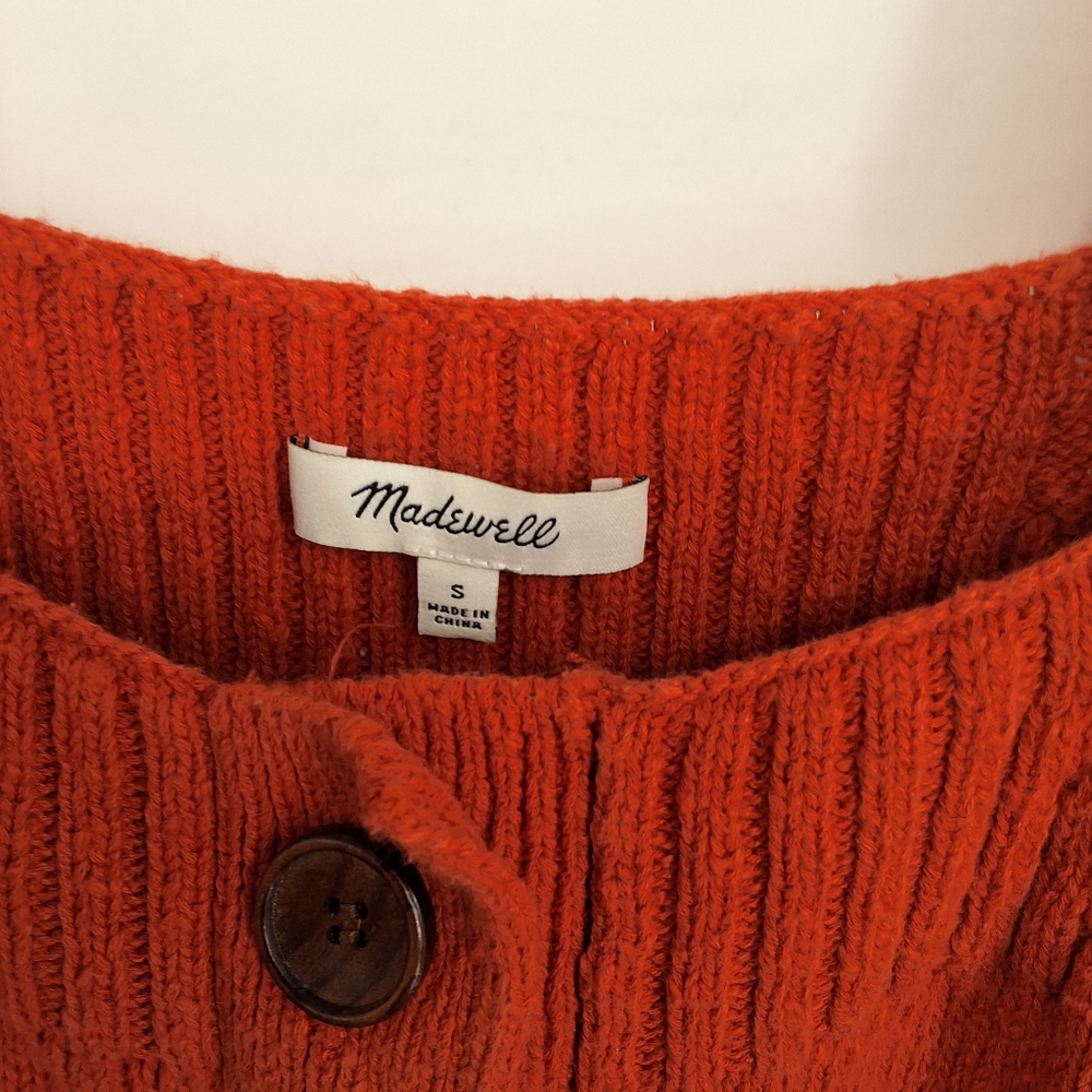 Madewell Orange Knit Button-Up Tank - Picture 2 of 4